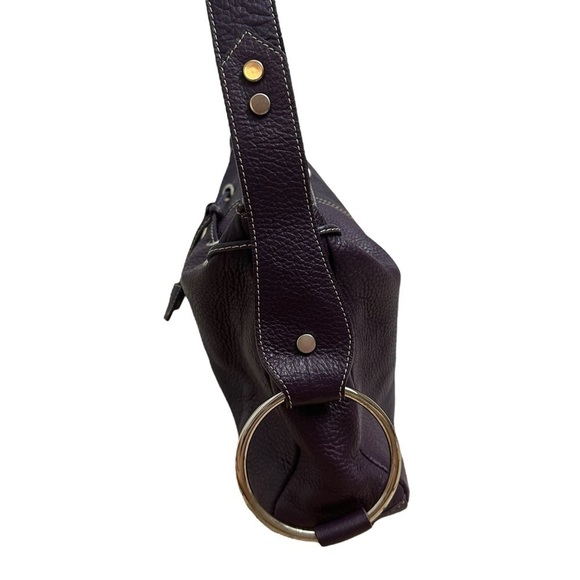 Guia’s Shoulder Bag Purse Purple Leather Made in Italy Bow Casual Dainty Large - Picture 4 of 8